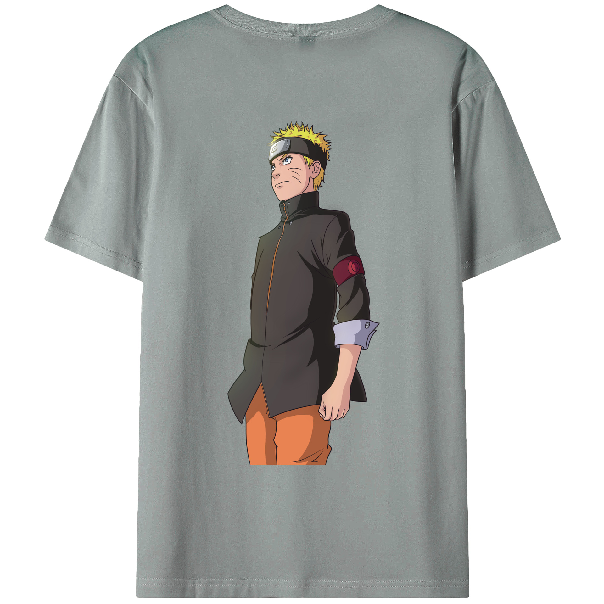 （画像用） NARUTO -ナルト- うずまき ナルト Uzumaki Naruto 綿100％ メンズ半袖Tシャツ（バックプリント） 通気性